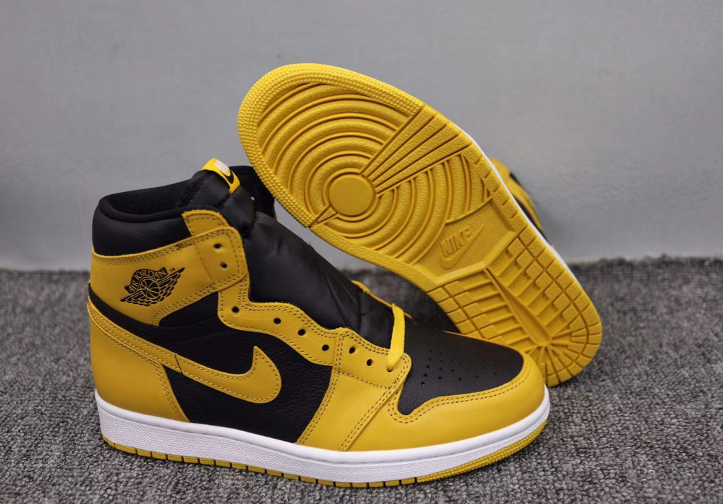 Men's Running Weapon Air Jordan 1 Black And Yellow Shoes 010 Men's Running Weapon Air Jordan 1 Black And Yellow Shoes 010